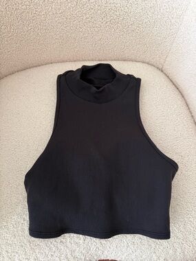 ALO Goddess Rib Cropped Dynamite Tank - Black